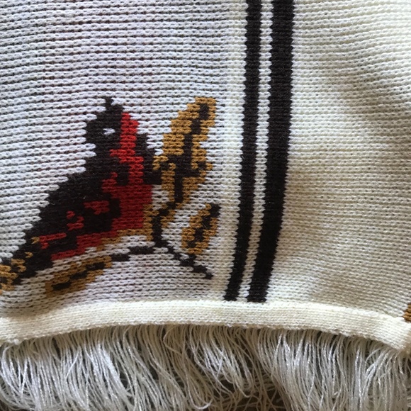 Vintage Boho 70s Bird Poncho/Shawl - Picture 4 of 6